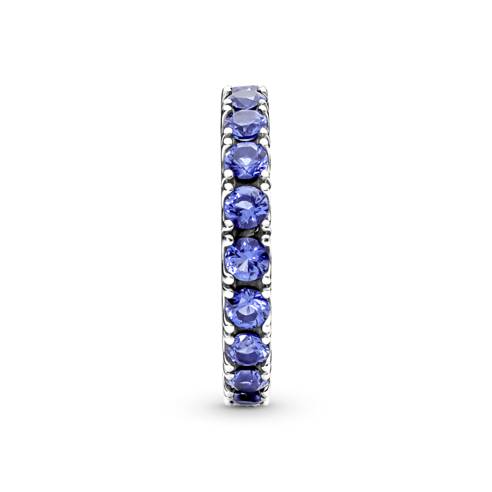 Anillo En Plata De Ley Eternity Brillante Azul