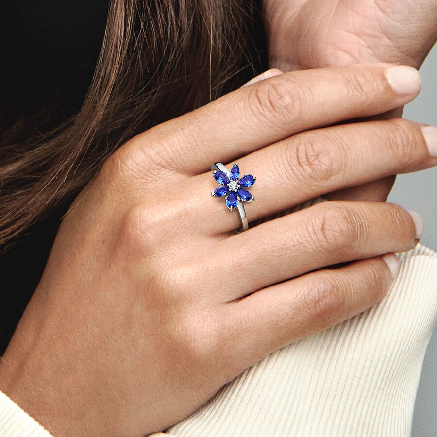 Anillo Herbario Brillante Azul