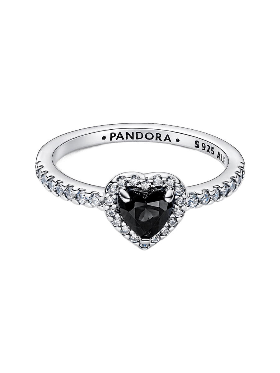 Anillo Corazón Negro Elevado