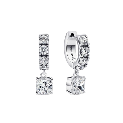 Pendientes de Aro Colgante en Pavé