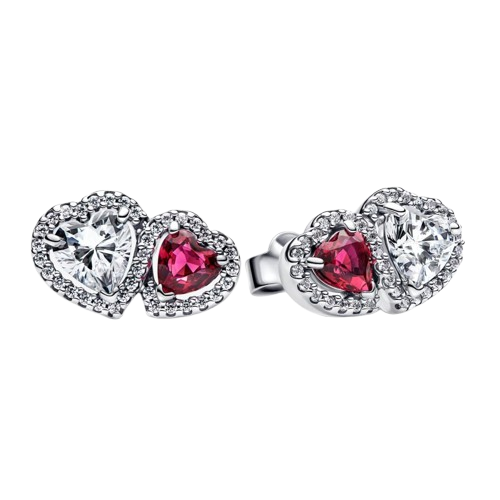 Pendientes de Botón Halo Corazones