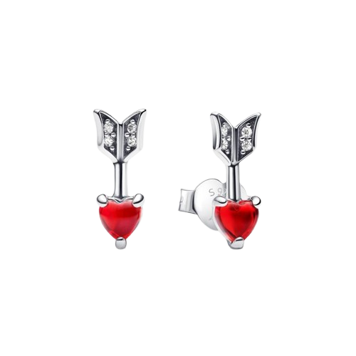 Pendientes Flecha y Corazón Cristal de Murano
