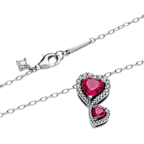 Collar Pandora Collar Halo Rojo Corazones - Imagen 3
