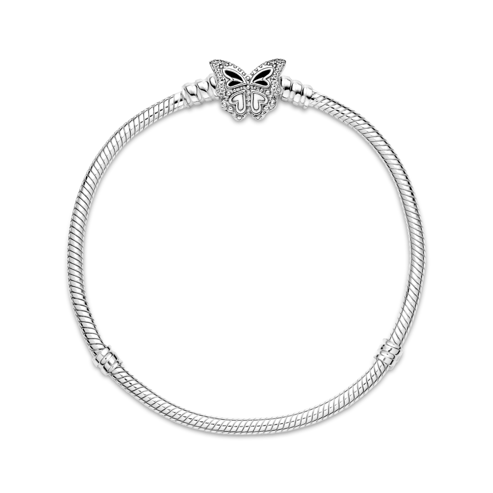 Brazalete Pandora Moments Cadena De Serpiente Con Broche Forma De Mariposa