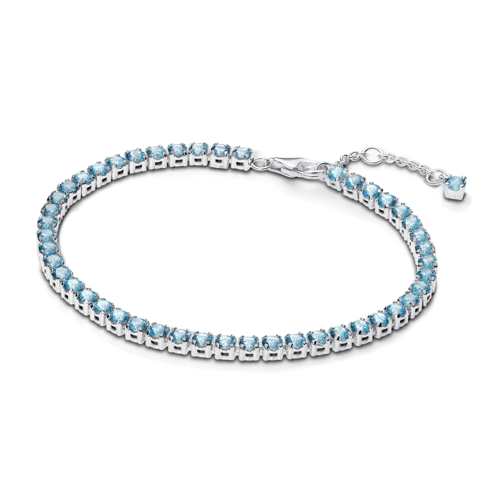Brazalete Tenis Azul Claro Brillante
