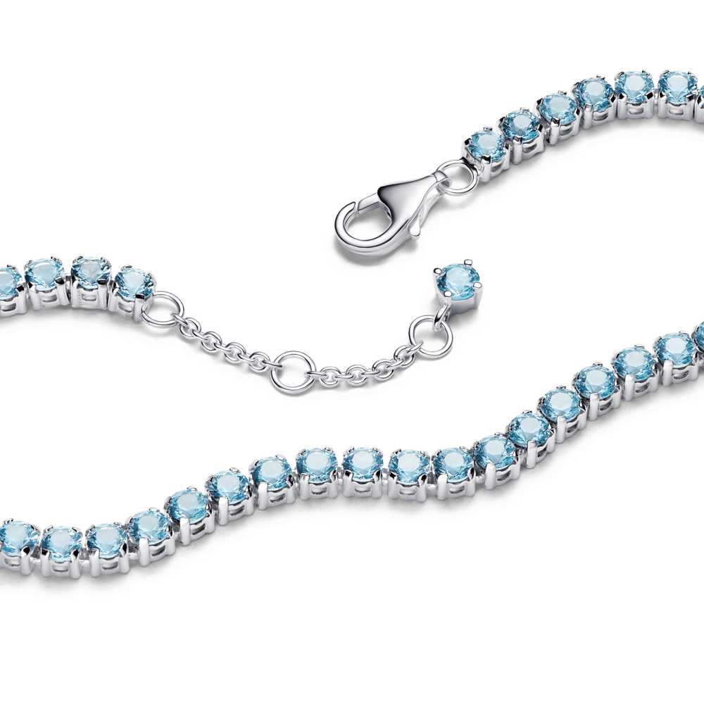 Brazalete Tenis Azul Claro Brillante