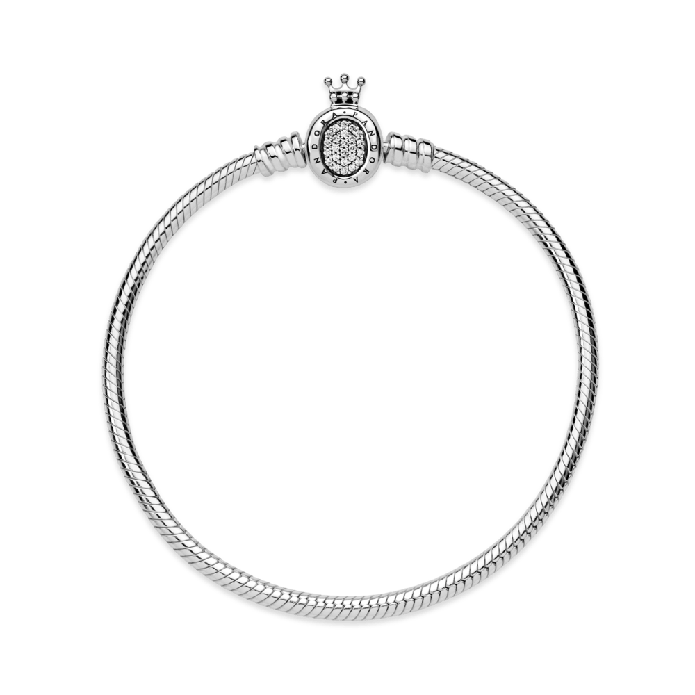 Brazalete Pandora Moments Corona O y cadena de serpiente