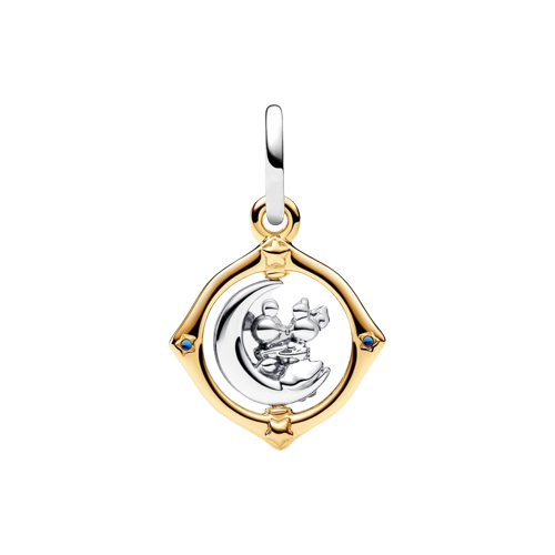 Charm Colgante Luna Giratoria en Dos Tonos Mickey Mouse & Minnie Mouse de Disney