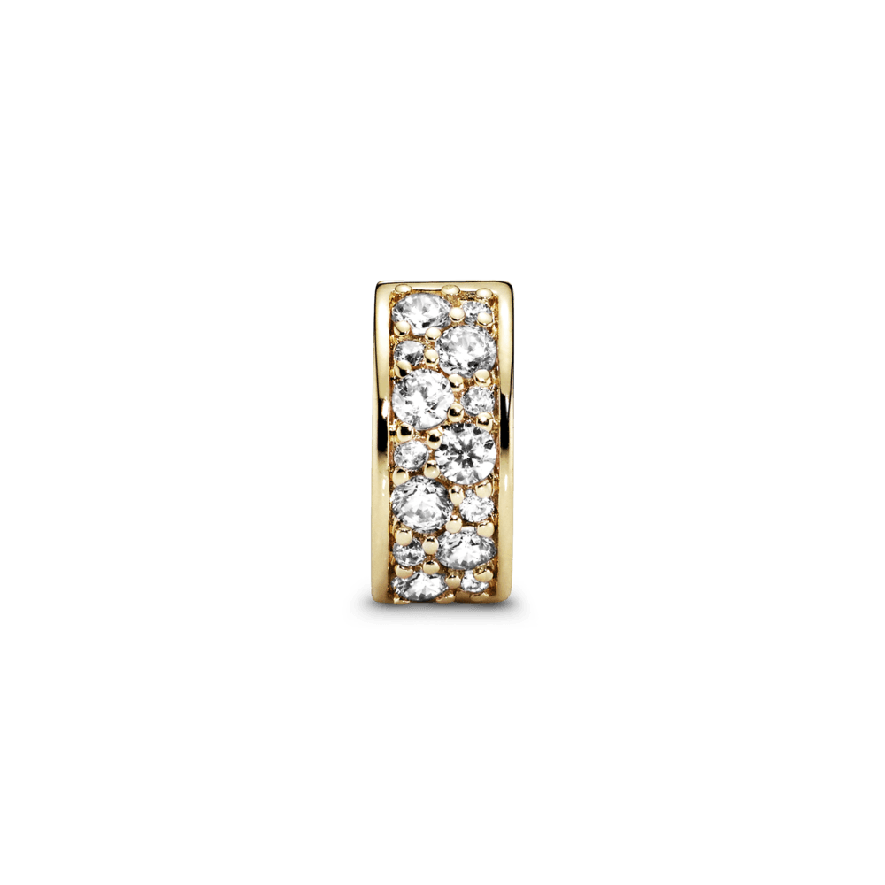 Charm Sujetador de pavé transparente Recubrimiento en Oro de 14k