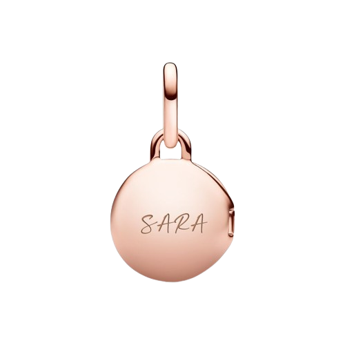 Joya Pandora Charm Colgante Medalla Grabable que se abre Rose - Imagen 4