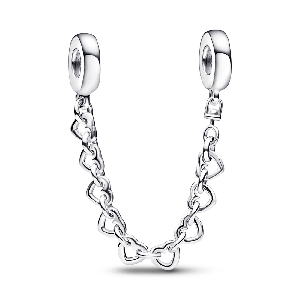 Cadena de seguridad Corazones unidos Pandora Plata Esterlina
