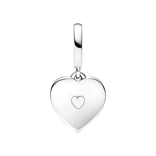 Charm Colgante Doble Corazón Blanco Anacarado