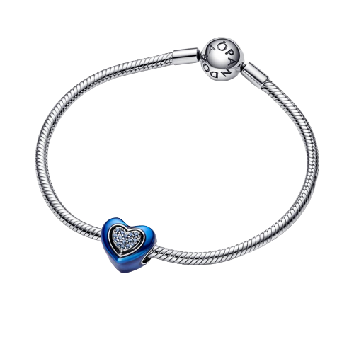 Charm Corazón Giratorio Azul