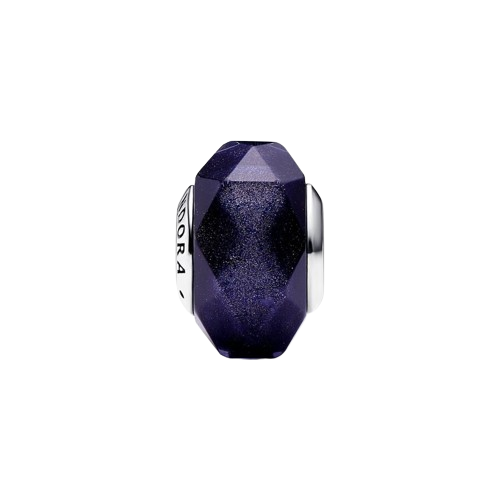 Charm de Cristal de Murano Azul Facetado