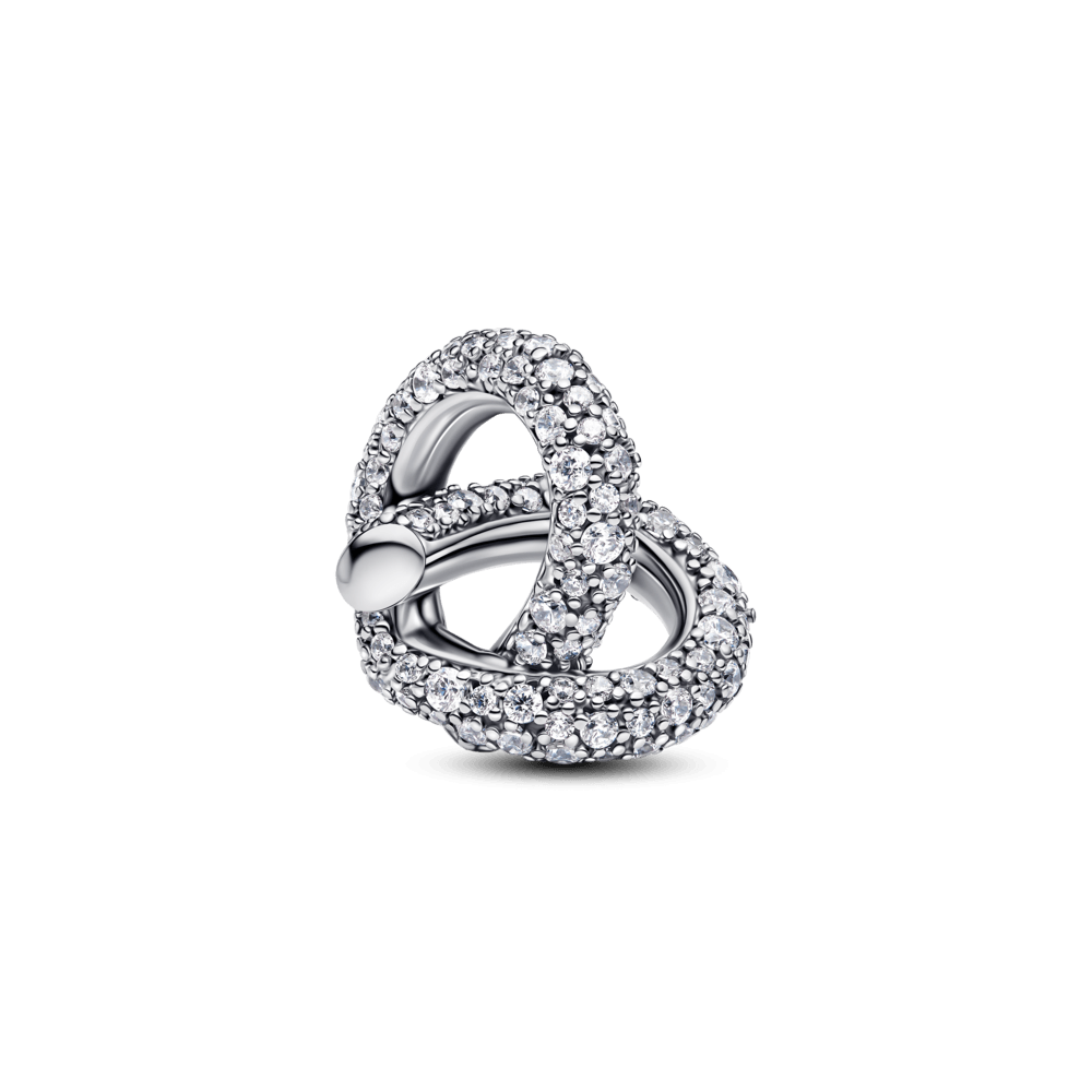 Charm Corazón Nudo Infinito y Pavé