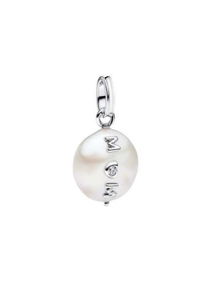 Charm Colgante Mamá y Perla Barroca Cultivada De Agua Dulce Tratada