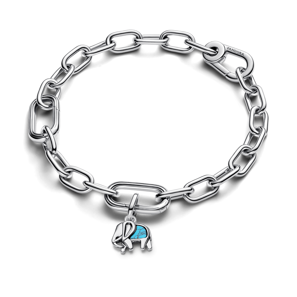Mini Charm Colgante Elefante Azul Turquesa