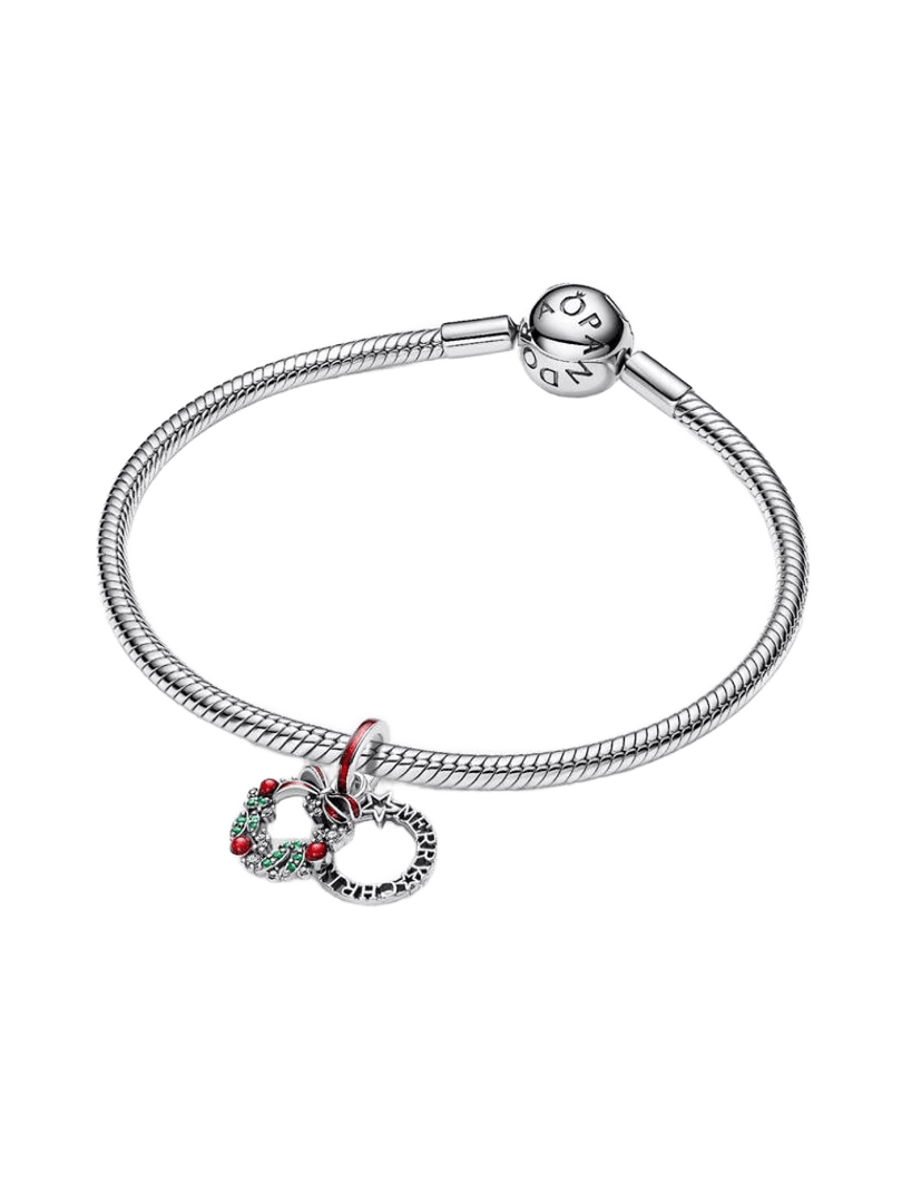 Charm Colgante Doble Corona Navideña