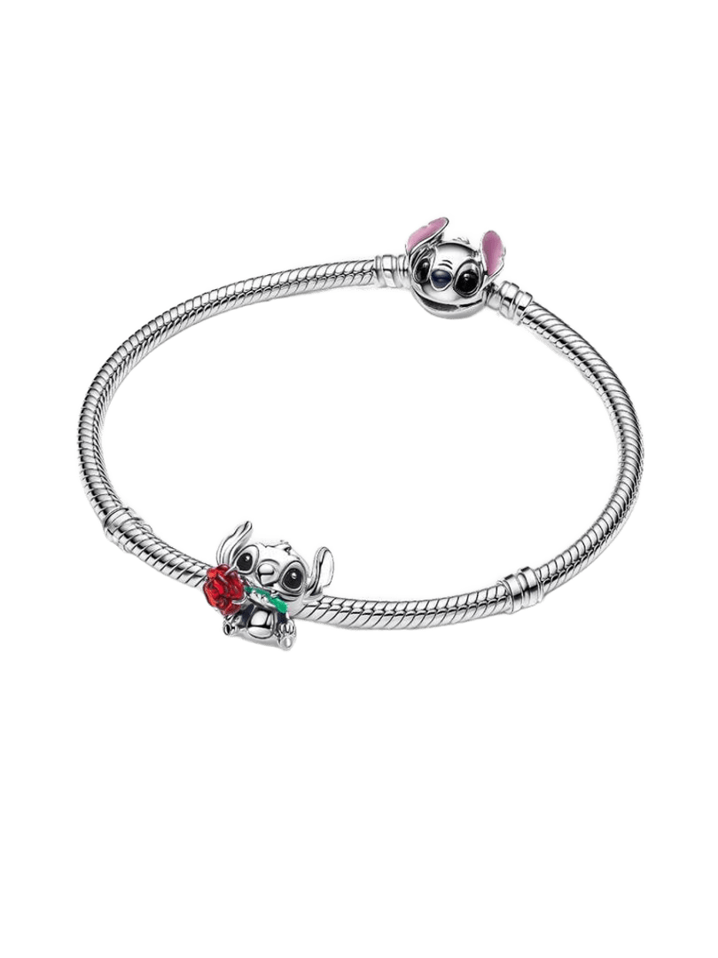 Charm Stitch de Disney con Rosa Cristal de Murano
