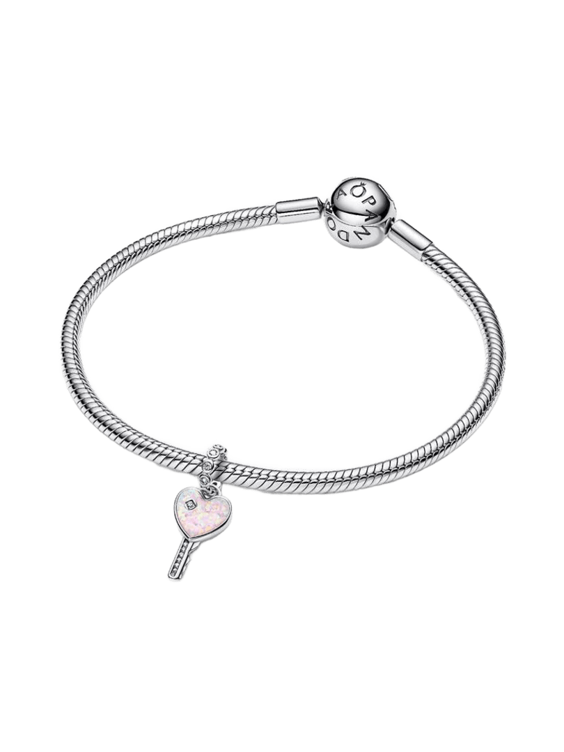 Charm Colgante Llave Corazón Opalescente