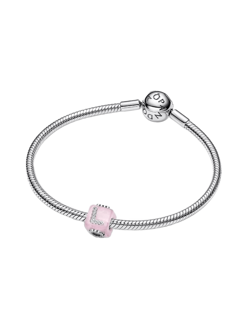 Charm Cubo Amor Cristal de Murano Rosa