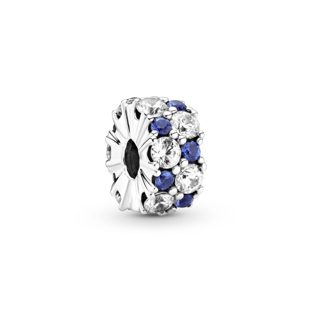 Clip fijo transparente y azul brillante