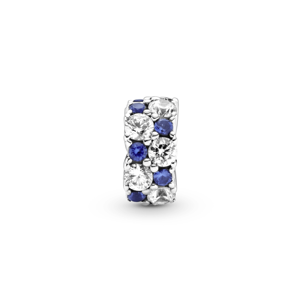Clip fijo transparente y azul brillante