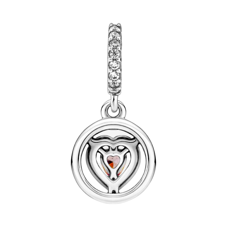 Charm Colgante Corazón Doble Halo Brillante