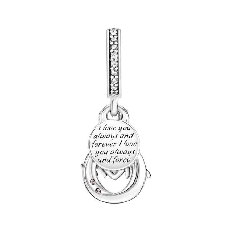 Charm Colgante Doble Mamá Infinito Pavé