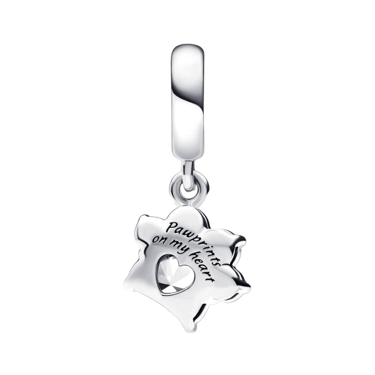 Charm Colgante Huella de Mascota Brillante
