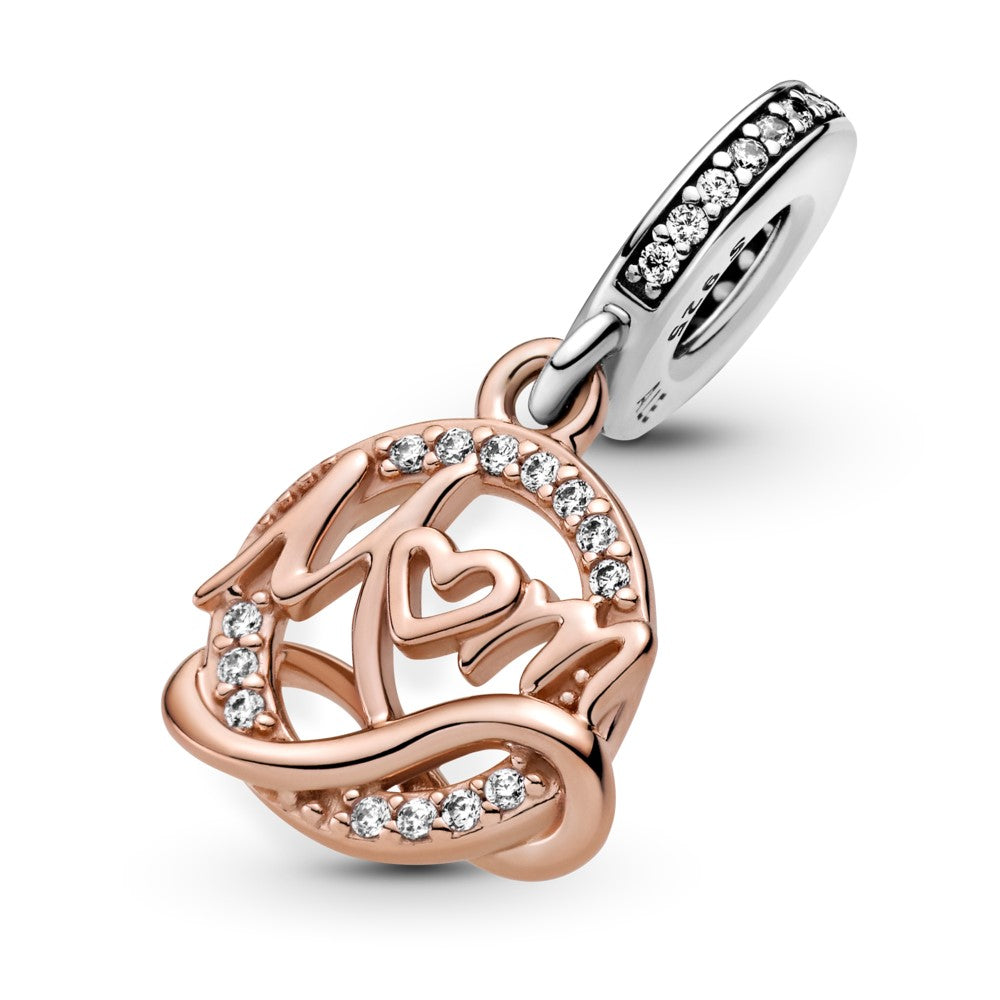 Joya Pandora Charm Colgante Mamá en Dos Tonos - Imagen 3