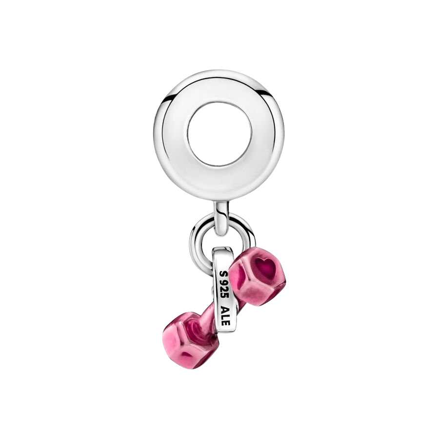 Charm Colgante Mancuerna y Corazón