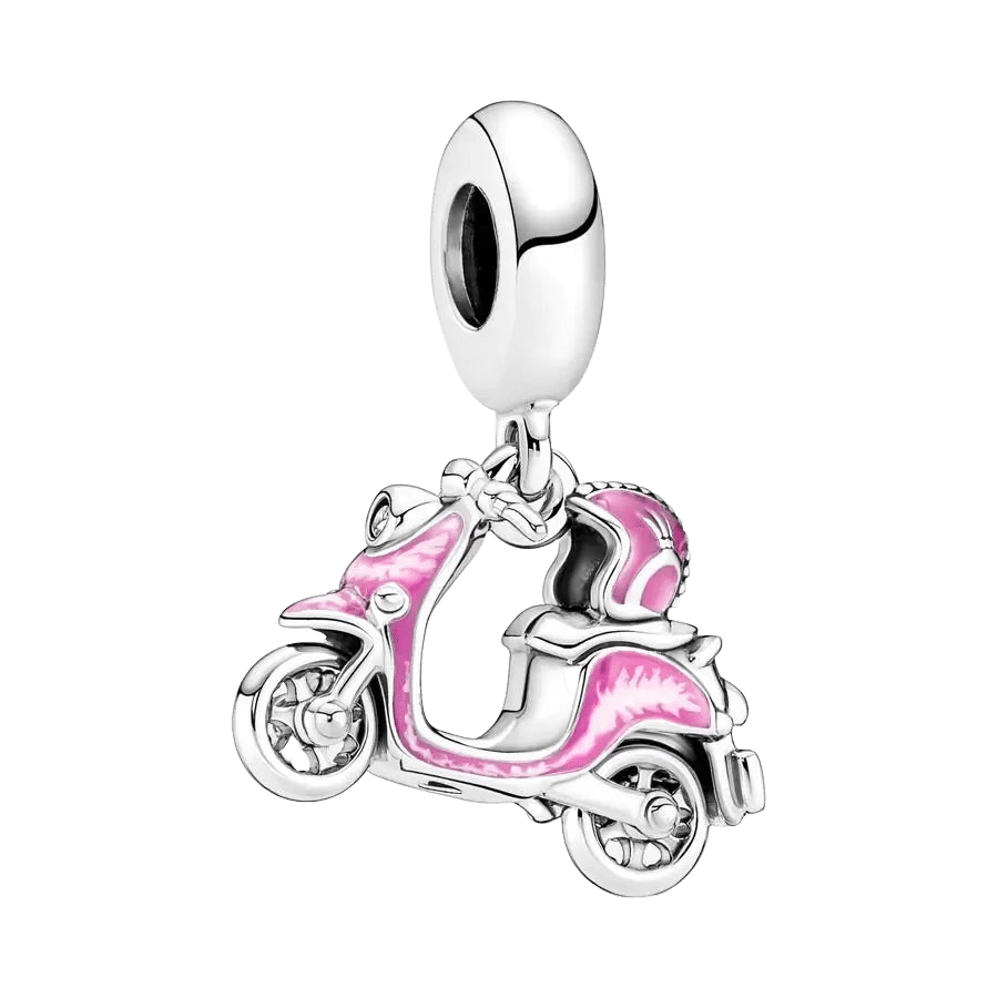 Charm Colgante Moto Scooter Rosa