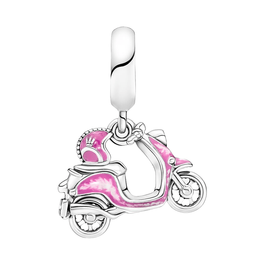 Charm Colgante Moto Scooter Rosa
