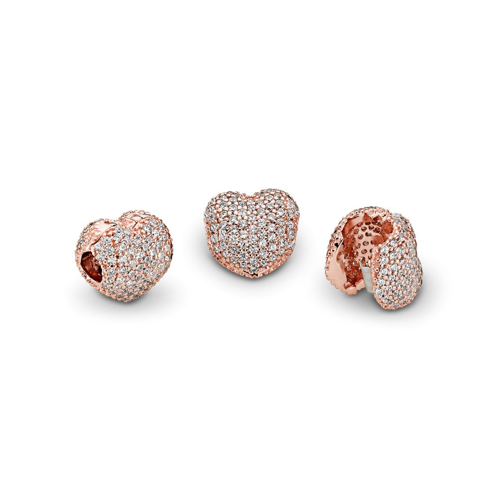 Charm de Clip Corazón de Pavé