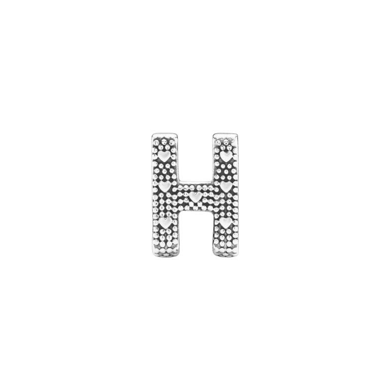 Charm en plata de ley Letra H