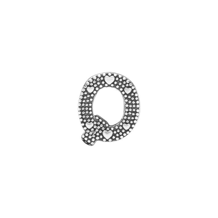 Charm en plata de ley Letra Q