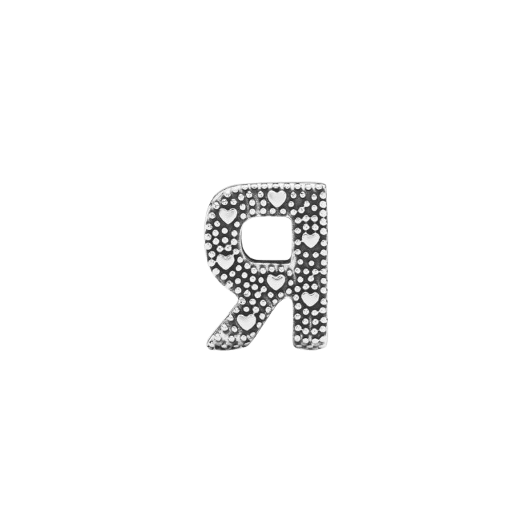 Charm en plata de ley Letra R