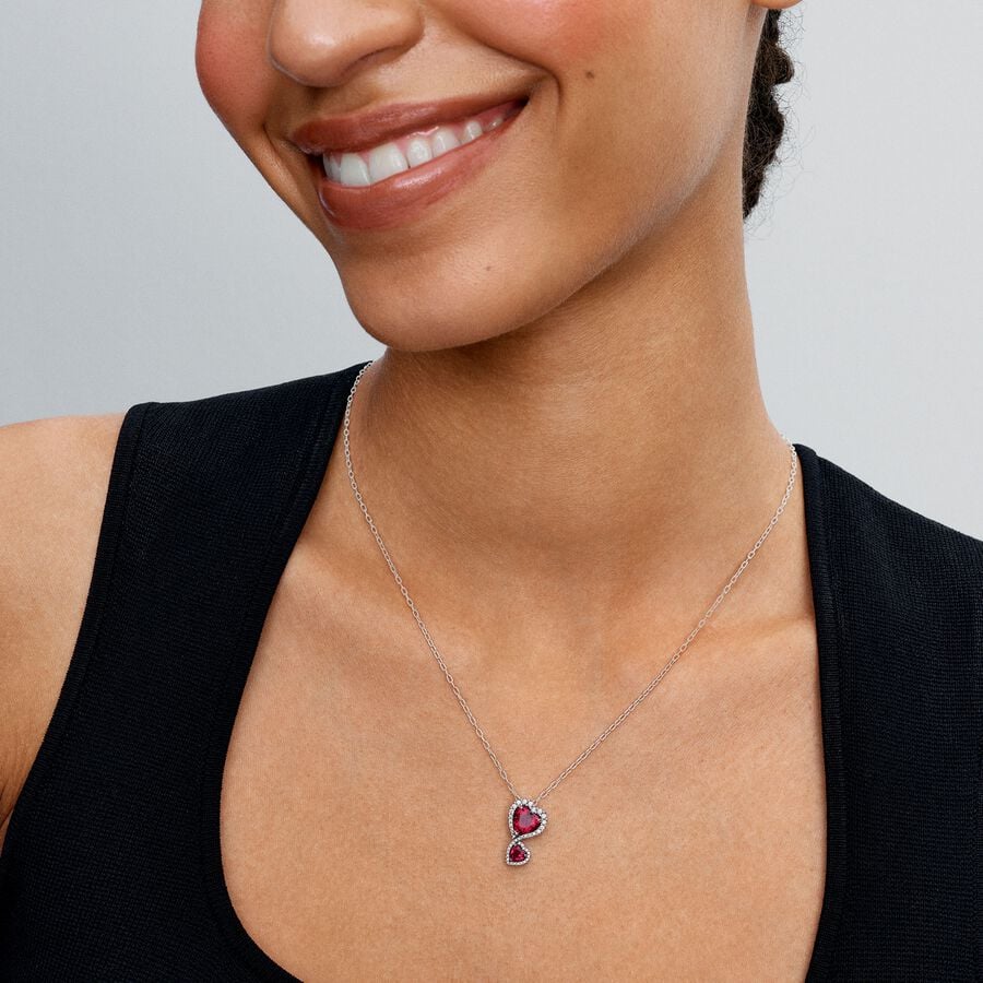 Collar Halo Rojo Corazones