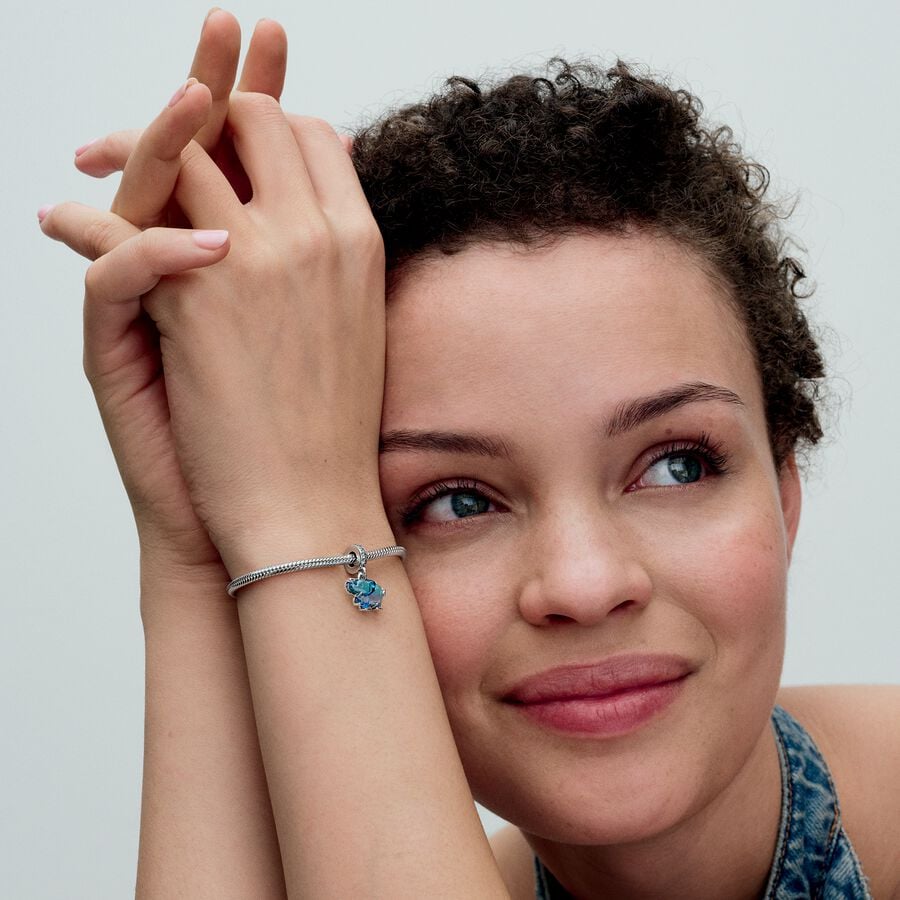 Charm Colgante de Cristal de Murano Azul Elefante