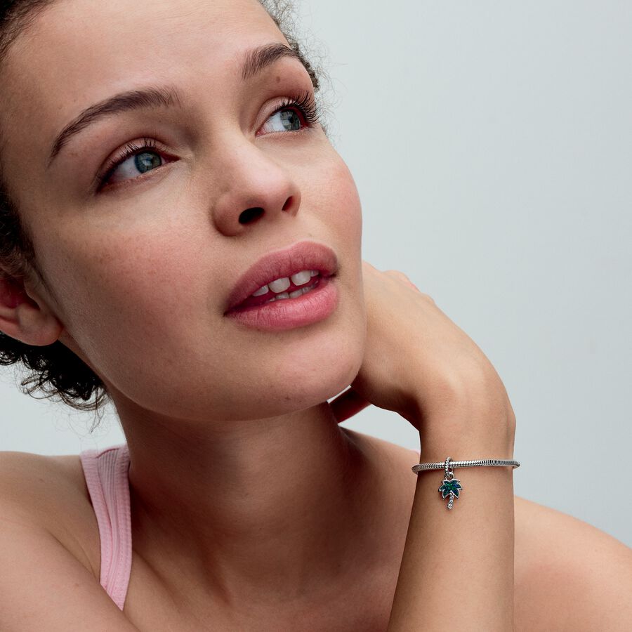 Charm Colgante Palmera Verde Opalescente