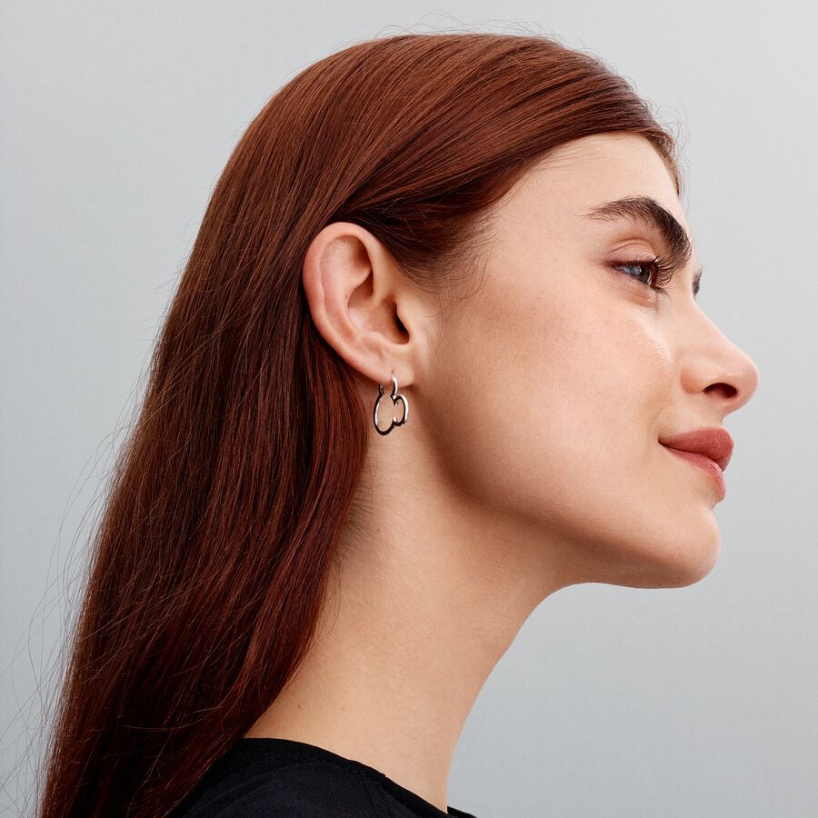 Pendientes de Aro Silueta de Mickey Mouse de Disney