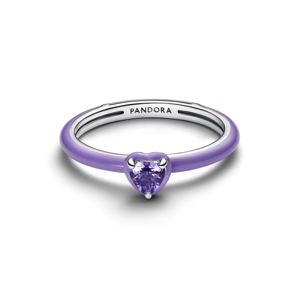 Anillo Corazón Chakra Morado Pandora - vista 3