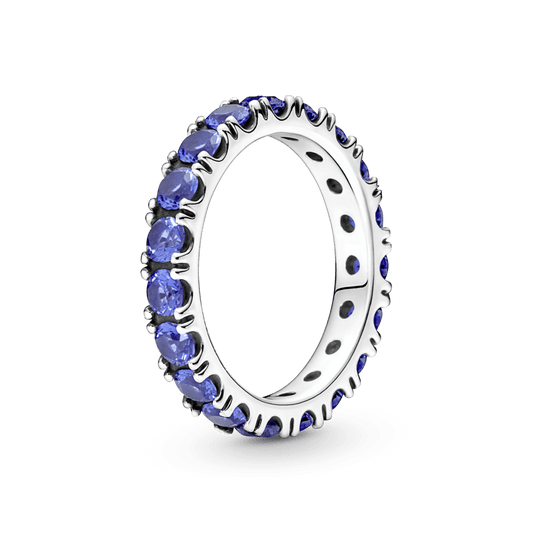 Anillo En Plata De Ley Eternity Brillante Azul