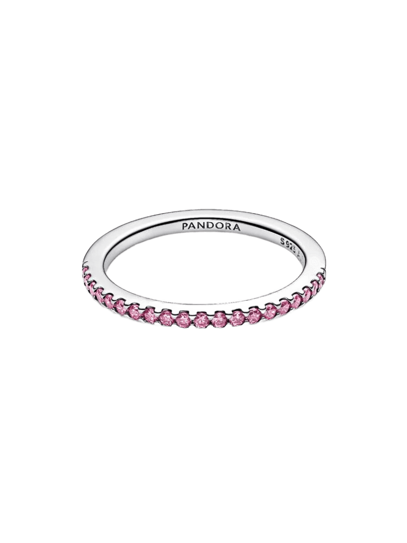 Anillo Banda Brillante Rosa
