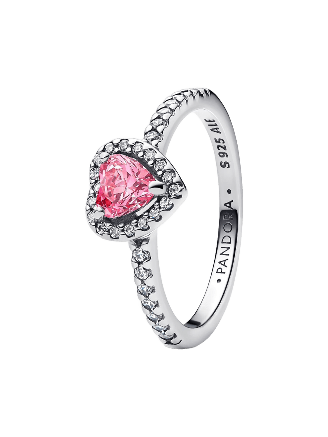 Anillo Corazón Rosa Elevado