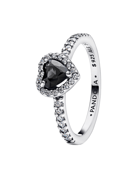 Anillo Corazón Negro Elevado