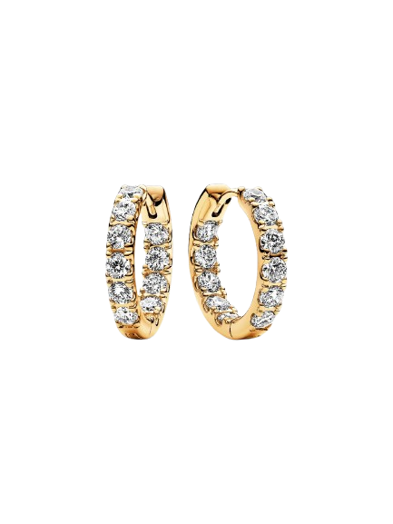 Pendientes de Aro Fila Brillante Eternidad