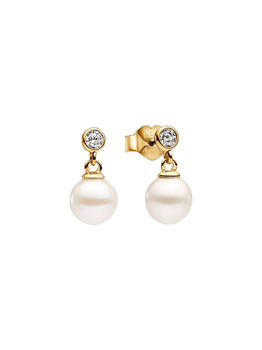 Pendientes Colgantes Perla Cultivada de Agua Dulce y Gemas