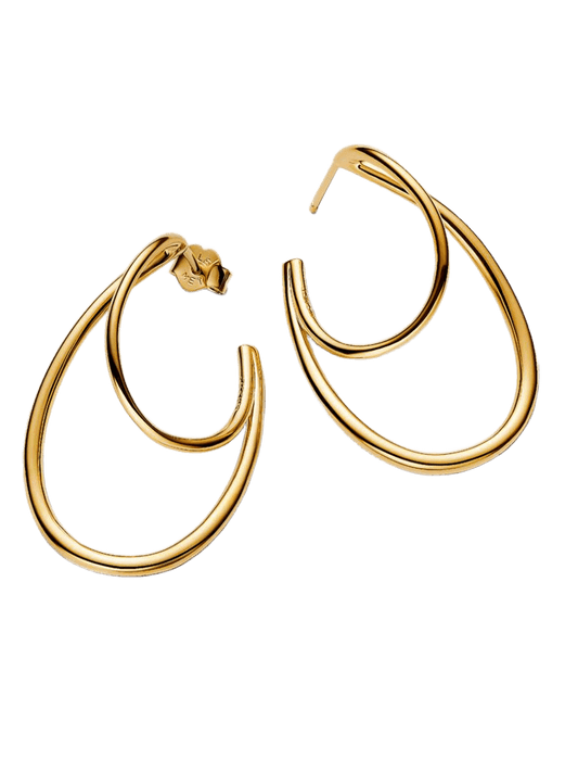 Pendientes de Aro Doble de Forma Orgánica